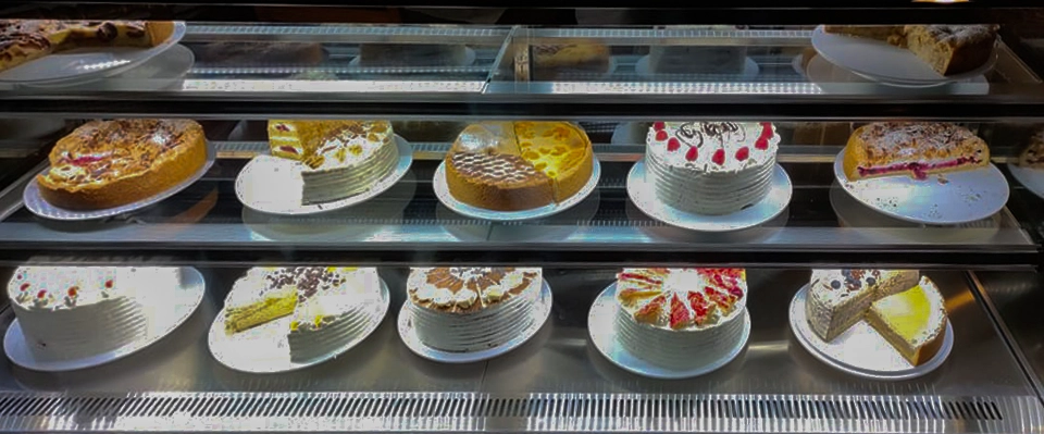 Wide choice of cakes at Riegel's Cafe